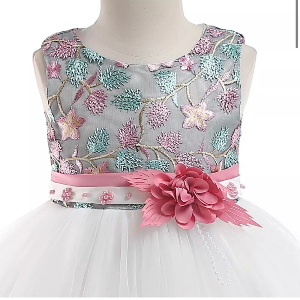 Luxury Embroidered Princess Flower Wedding Special Occasion Dress 5061 - Picture 5 of 10